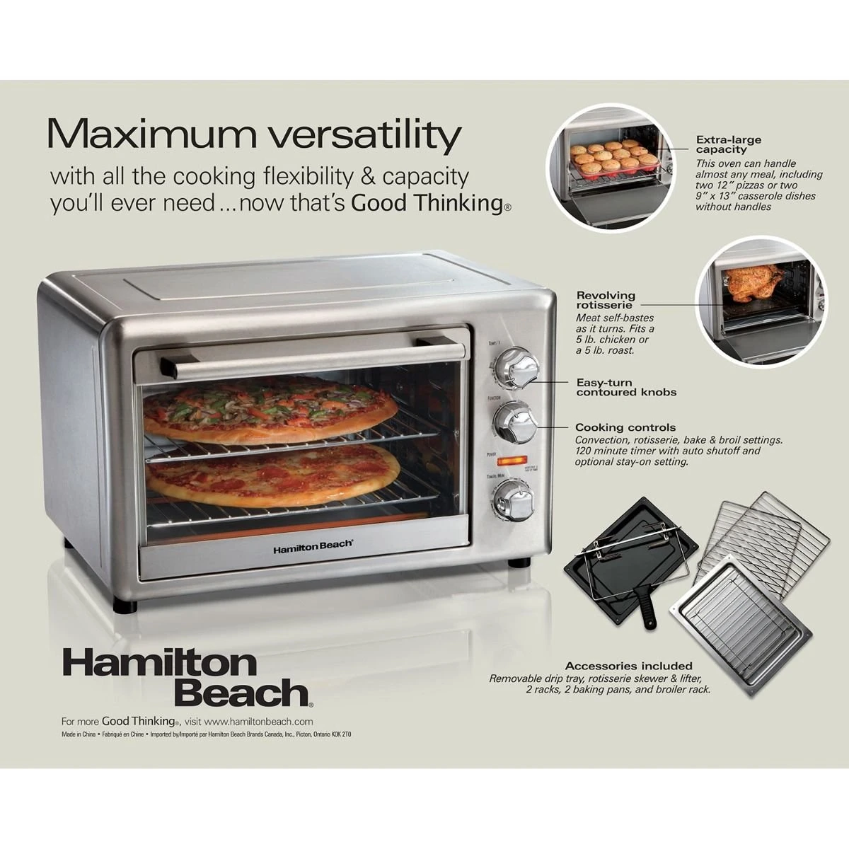 Best Pirce ???? Hamilton Beach Home Hamilton Beach Countertop Oven With Convection & Rotisserie | Stainless Steel Stainless Steel ???? 8 Best Pirce ???? Hamilton Beach Home Hamilton Beach Countertop Oven With Convection & Rotisserie | Stainless Steel Stainless Steel ???? - Image 6
