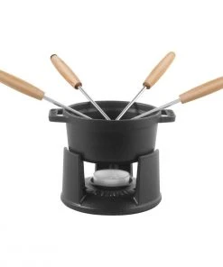 Brand new ⌛ Staub 0.25 Qt. Mini Chocolate Fondue Set | Matte Black Black ????