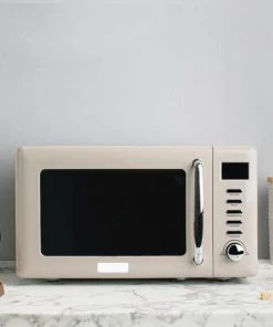 New ???? Haden Heritage Vintage Retro 0.7 Cubic Foot Microwave | Putty Beige Tan ???? -KitchenAid Sales Store 75030microwavers1a 900x