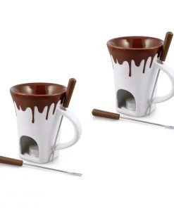 Cheapest ???? Swissmar Chocolate Fondue Set For Two Brown & White ????