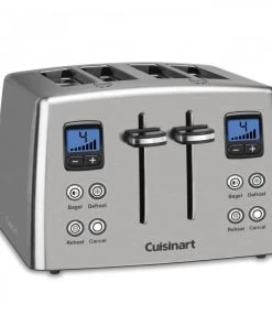 Outlet ???? Cuisinart 4-Slice Countdown Stainless Steel Toaster Black & Stainless ????