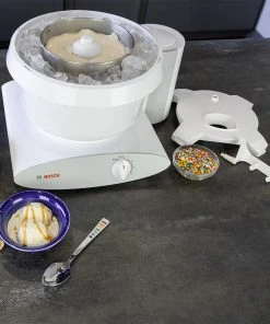 Top 10 ???? Bosch Universal Plus 6.5 Qt. Mixer + Ice Cream Maker + Tovolo Tilt-Up Ice Cream Scoop & Sweet Treats Tubs Set White & Stainless ???? -KitchenAid Sales Store ekb boschicecream lifestyle2