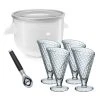 Best Sale ???? KitchenAid Ice Cream Maker Attachment (Fits On Any KitchenAid Mixer) + Ice Cream Glasses (Set Of 4) & Ice Cream Scoop White & Stainless ✨ -KitchenAid Sales Store ekb kica0wh dishesscoop