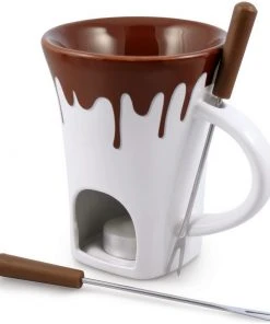 Cheapest ???? Swissmar Nostalgia Chocolate Fondue Mug Set Brown, White ⌛