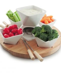 Wholesale ???? Swissmar Rubik 12-Piece Fondue Set | White With Wood Base Natural, White ???? 7 Wholesale ???? Swissmar Rubik 12-Piece Fondue Set | White With Wood Base Natural, White ???? -KitchenAid Sales Store f66329 rubik beauty wh veg 1024x1024 2x