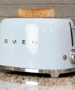 Hot Sale ???? SMEG 2-Slice Toaster | Pastel Blue Blue ✨ -KitchenAid Sales Store smeg toaster edit small square