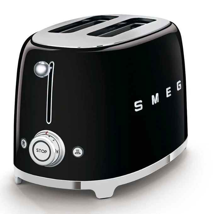 New ???? SMEG 2-Slice Toaster | Black Black & Stainless ⭐