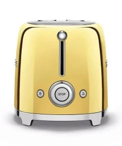 Flash Sale ???? SMEG 2-Slice Toaster | Gold Gold ???? -KitchenAid Sales Store tsf01gous 2 slice toaster in gold front view