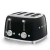 Deals ❤️ SMEG 4-Slot Toaster | Black Black & Stainless ???? -KitchenAid Sales Store tsf03blus