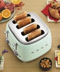Flash Sale ⌛ SMEG 4-Slot Toaster | Pastel Green Green ???? -KitchenAid Sales Store tsf03pgus 14