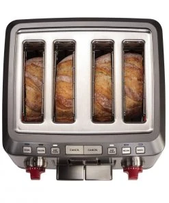Best Pirce ❤️ Wolf Gourmet 4-Slice Toaster | Red Knobs Red, Stainless Steel ???? -KitchenAid Sales Store wgtr114s toast thick